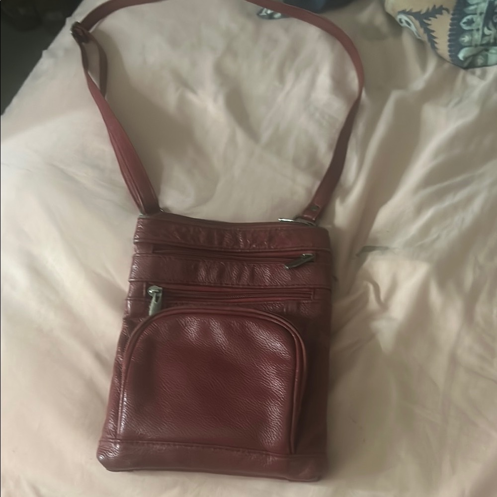 Red Leather Crossbody Bag